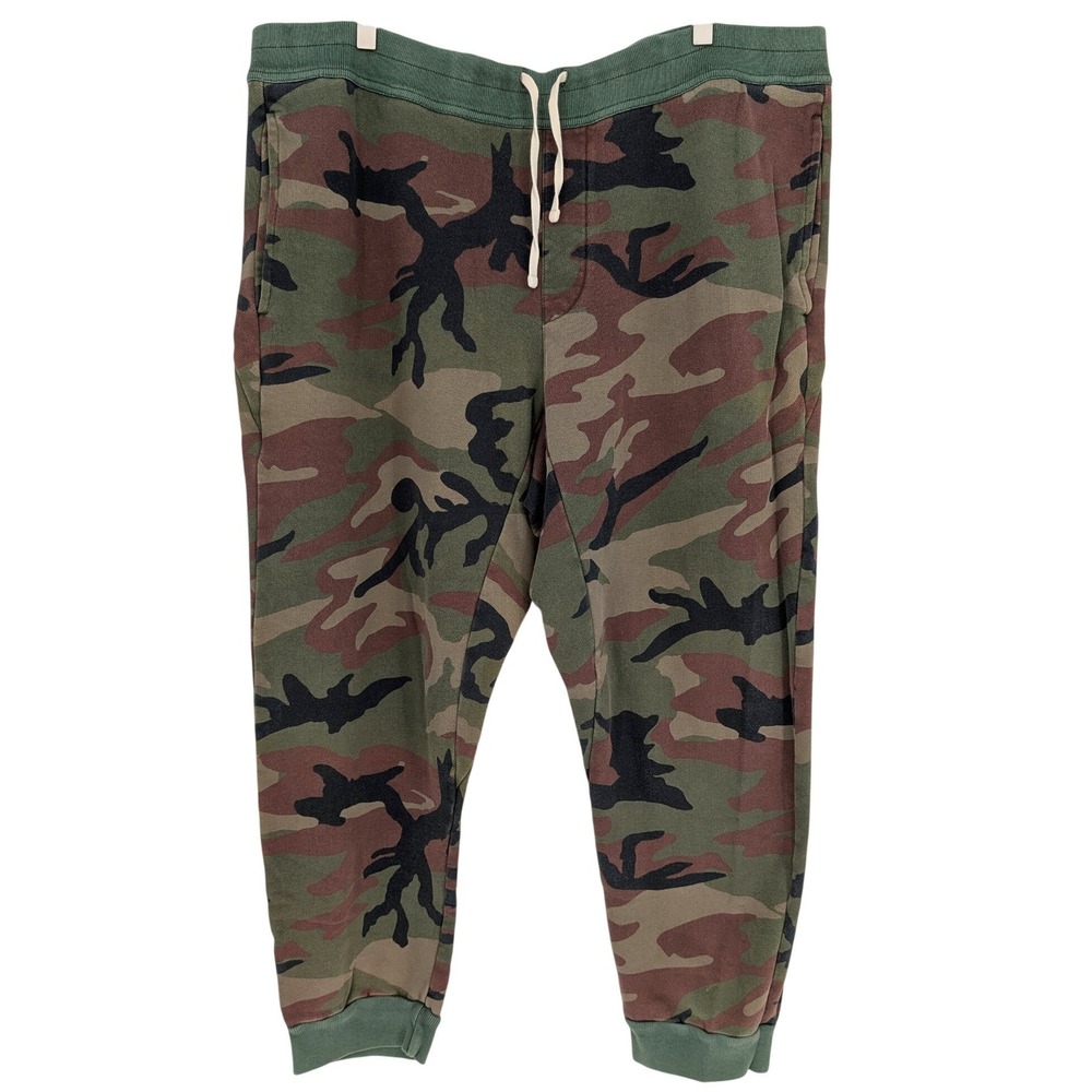 VTG Ralph Lauren Denim & Supply Jogger Sweatpants Mens L Green Camo Gorpcore Y2K